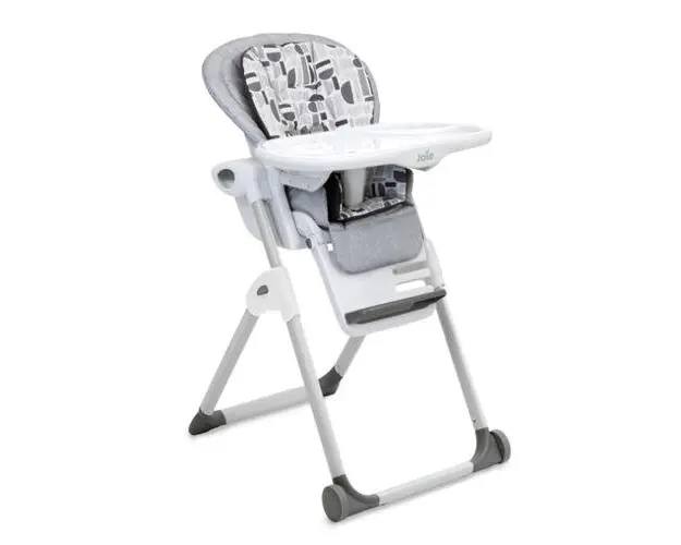 Scaun de masa Mimzy Recline Logan, 5 pozitii de inclinare ale spatarului, 78 x 57 x 104 cm, Gri carbon, Joie + Set de hranire Taste' ISY din silicon, Catelus, Babymoov