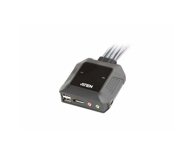 Switch KVM Aten CS22DP, 2 porturi, DisplayPort, USB, Negru