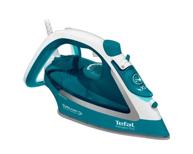 Fier de calcat Tefal FV5737E0 EasyGliss Plus, 2500W, talpa Durilium Airglide, jet de abur 45g/min, rezervor apa 270ml, auto-off, turcoaz