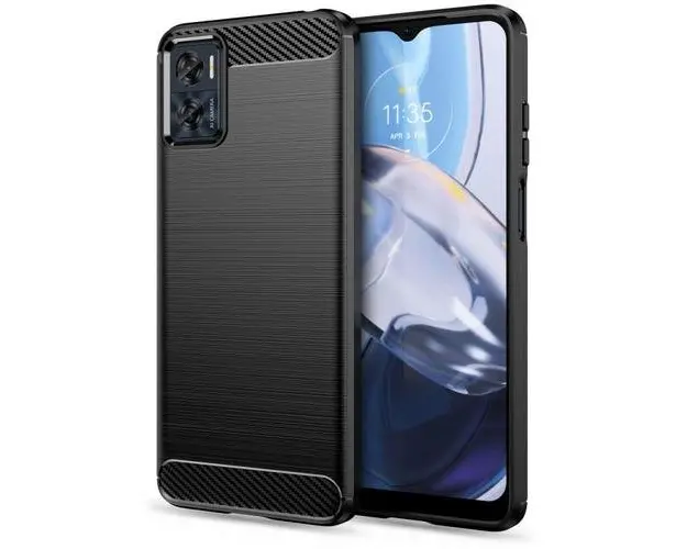 Carcasa TECH-PROTECT TPUCARBON compatibila cu Motorola Moto E22/E22i Black