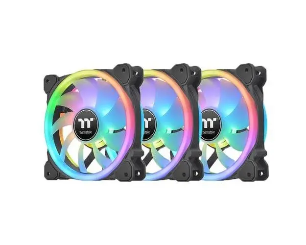 Set 3 ventilatoare Thermaltake Swafan 12 120mm, iluminare aRGB
