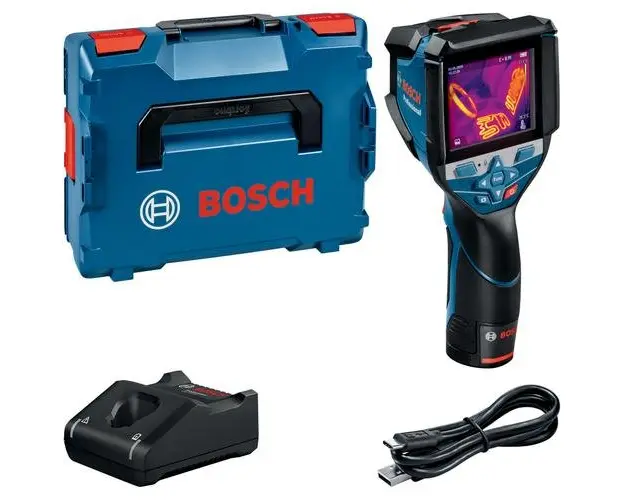 Camera termica pe acumulator Bosch Professional GTC 600 C, 12 V, -20C/+600C domeniu masurare, ± 2.0C precizie, USB-C, WiFi, 3.5inch display, insertie L-Boxx scula electrica/accesorii, incarcator, acumulator, cablu USB-C, cutie L-Boxx