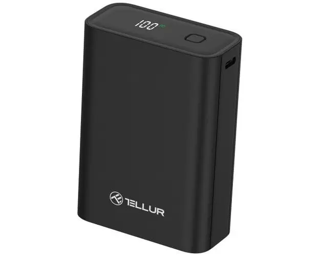 Baterie externa Tellur Compact Pro PD702 20000mAh QC3.0 22.5W + PD20W, LCD display, negru