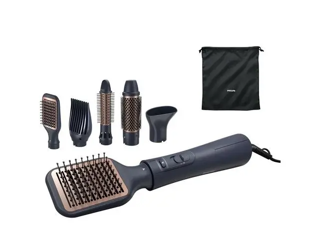 Perie cu aer Philips Series 5000 BHA530/00, 1000 W, 3 trepte de temperatura, Invelis Ceramic (Negru)