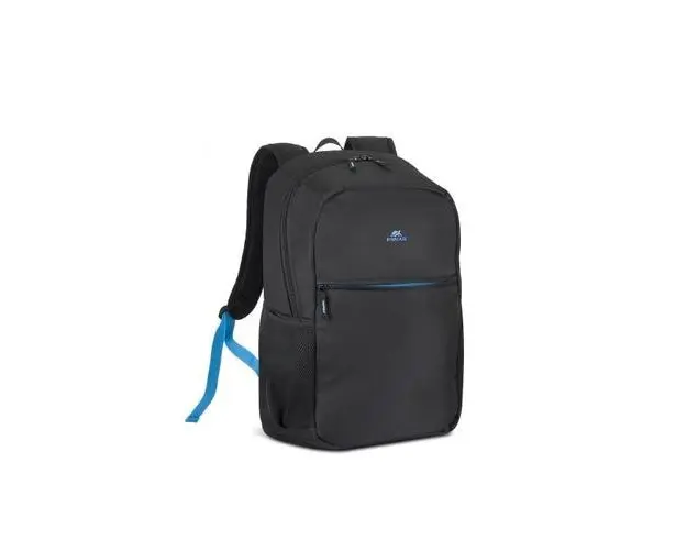 Rucsac laptop, Rivacase, Poliester, Dimensiune laptop 17.3inch, Compartiment tableta 10.1inch, 23 l, Negru/Albastru