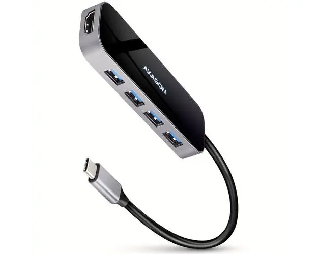 Hub USB AXAGON HMC-HCR3A, Cablu USB-C