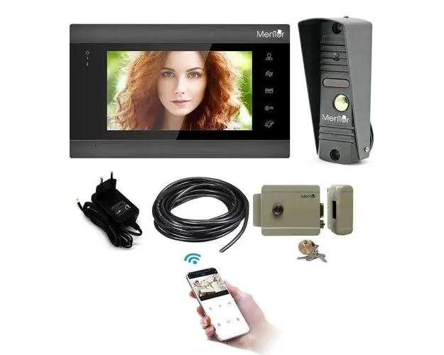 Kit VideoInterfon Smart Mentor SYKT003 WiFi Monitor Interfon Yala acces 1 locatie 7" HD 2MP SD Card InfraRed Senzor de miscare