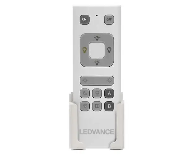 Telecomanda Ledvance SMART+ WiFi, 12x4.1x1.9cm, 2x baterii AAA neincluse, pana la 15 surse/corpuri de iluminat, cu optiunile de dimare, control RGB si setare de scene luminoase, Gri