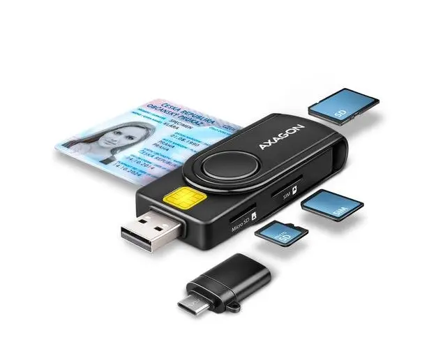 Cititor SIM Axagon Smart Card PocketReader, CRE-SMP2A, USB 2.0