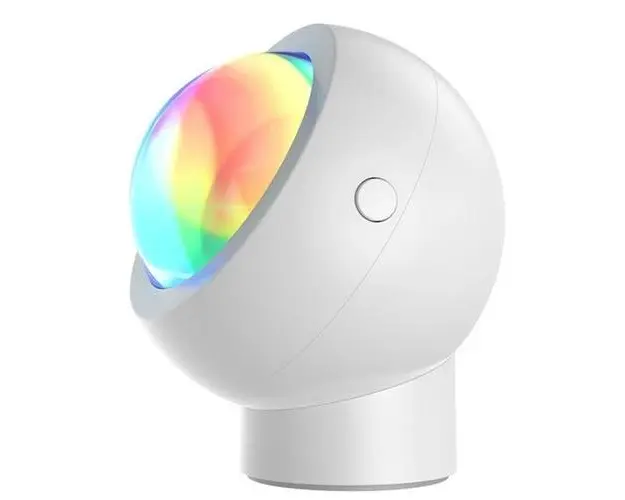 Lampa LED cu proiectie Yeelight Sunset Projection Lamp, Efect Golden Hour, 3W, Acumulator 1800 mAh, Baza magnetica (Alb)