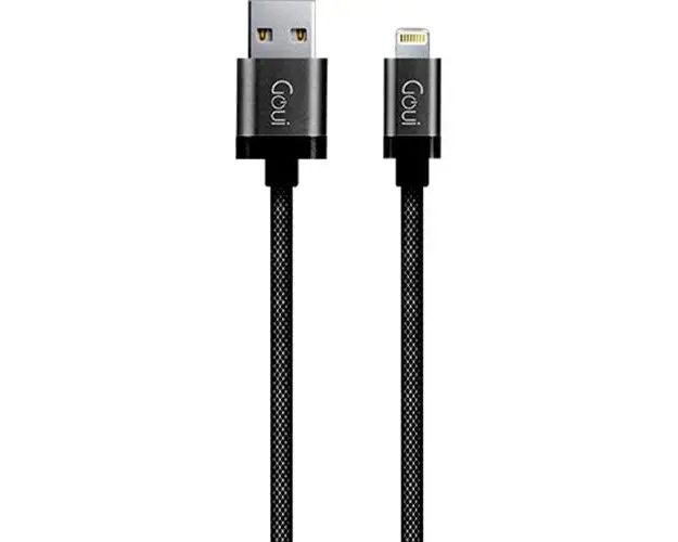 Cablu de date Goui, USB - Lightning, Metallic G-LC8PIN-02BK, 1m (Negru)