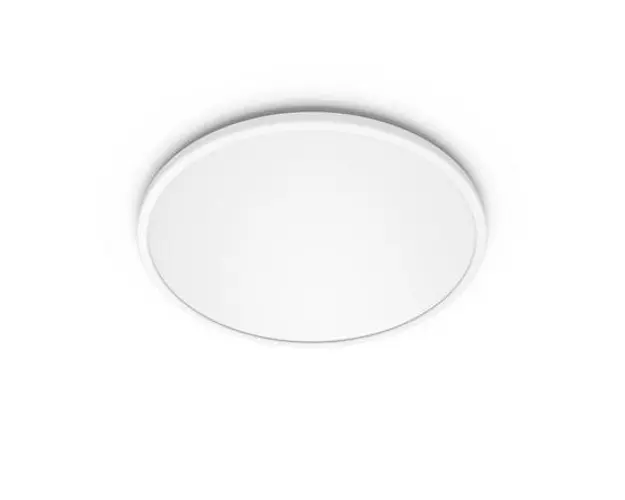 Plafoniera LED Philips Superslim CL550, intensitate luminoasa reglabila, 15W, 1300 lm, lumina calda (2700K), 25cm, Alb