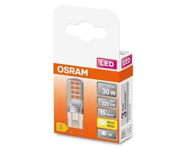 Bec LED Osram PIN, G9, 2.6W (30W), 320 lm, lumina calda (2700K)