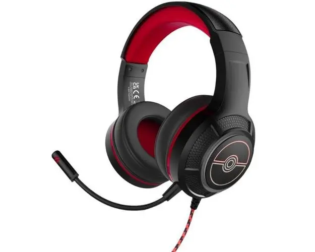 Casti gaming cu microfon Pokemon Poke Pro G4, OTL Technologies, Jack 3.5 mm (Negru/Rosu)