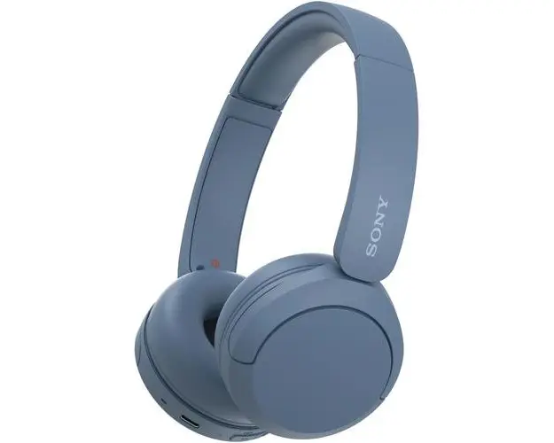 Casti Stereo Sony WH-CH520L, Wireless, Bluetooth, Microfon, Multipoint connection, Quick Charge, Autonomie 50 ore (Albastru)