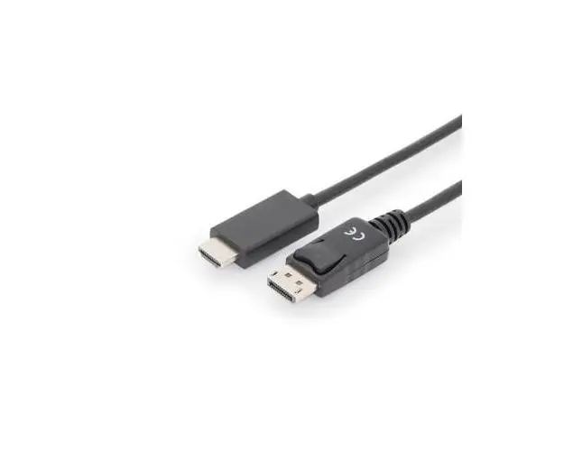 Cablu Assmann AK-340303-010-S, Displayport, HDMI, 4K/60Hz, 1m (Negru)