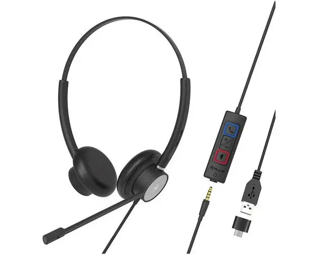 Casti Tellur Voice 420, Binaural, USB Jack 3.5mm, Adaptor Type-C (Negru)