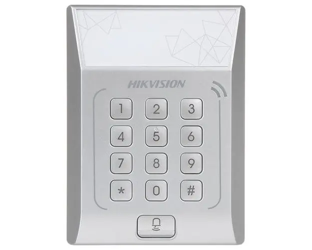 Cititor standalone cu tastatura si card de proximitate Hikvision DS-K1T801M