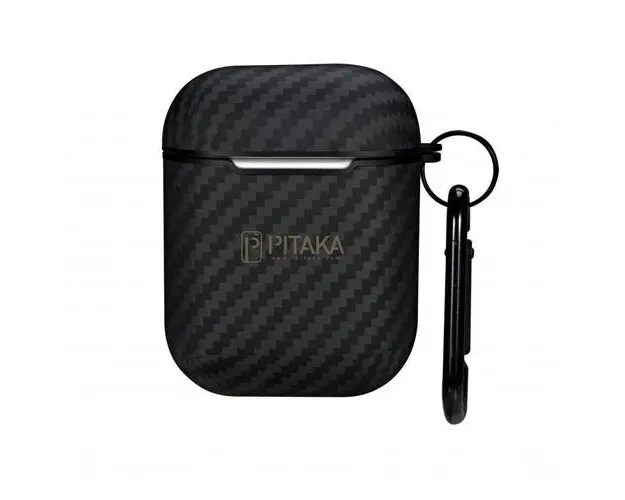 Husa Fibra Aramida Pitaka Air Pal Mini 1500D pentru Apple Airpods 1 / 2 (Negru)