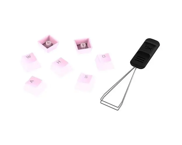 Kit butoane tastatura gaming HyperX Pudding White PBT, Layout US, Roz