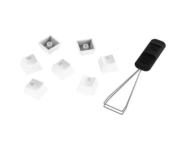 Kit butoane tastatura gaming HyperX Pudding White PBT, Layout US, Alb