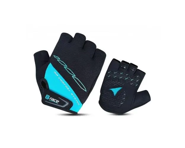 Manusi B-race cu gel, marimea S, Negru/Turcoaz