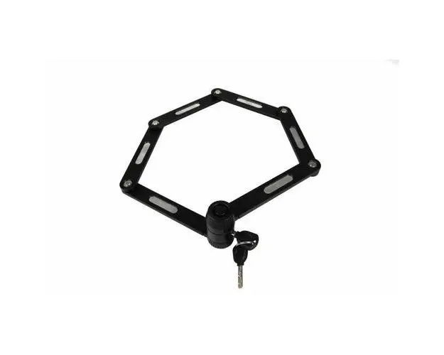 Lacat antifurt pentru biciclete, Pliabil B-URBAN 840 MM cu suport (Negru)