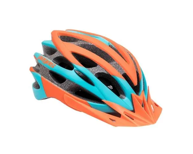 Casca ciclicm Pegas Capra, marime 58-61cm (Turcoaz/Portocaliu)