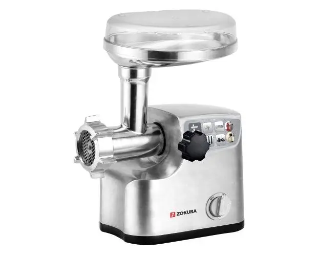 Masina electrica de tocat carne Zokura Z1242, 2000 W, 1.2 kg/min (Argintiu)