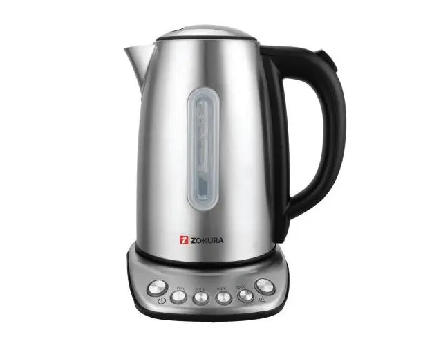 Fierbator electric Zokura Z1246, 1.7 L, 2200 W, 4 Trepte de temperatura (Argintiu)