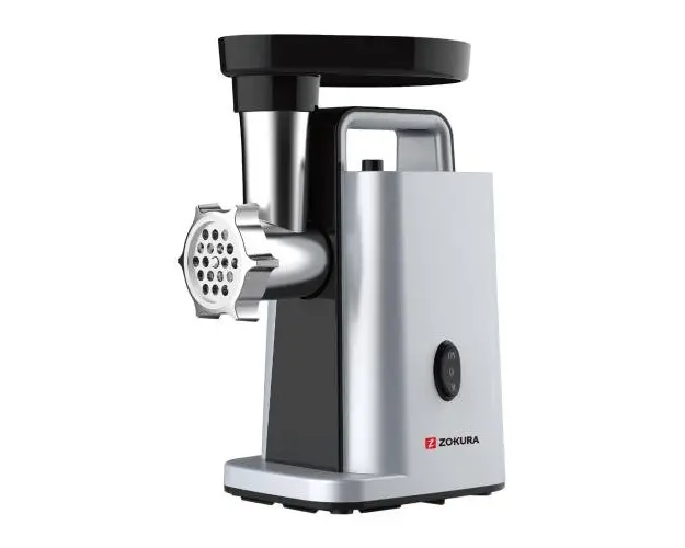 Masina electrica de tocat carne Zokura Z1243, 800 W, 1.2 kg/min (Argintiu)