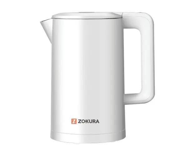Fierbator electric Zokura Z1238, 1.7 L, 2200 W, 5 Trepte de temperatura (Alb)