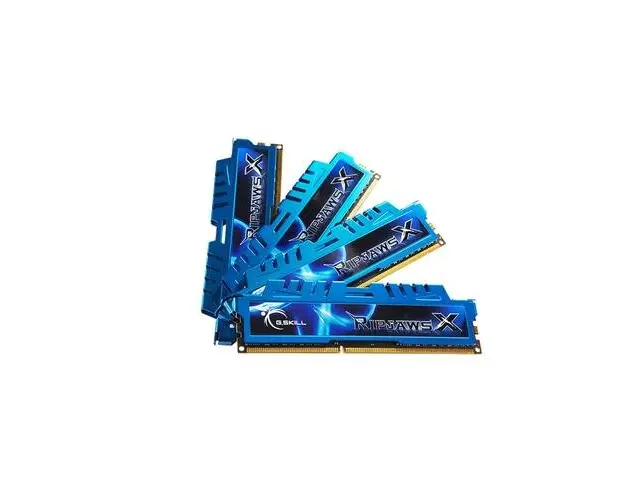 Memorii G.SKILL RipjawsX Blue 32GB (4x8GB) DDR3 1600MHz CL9 Quad Channel Kit