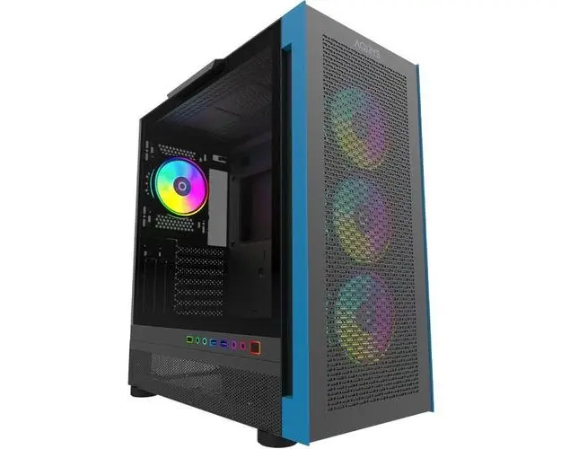 Carcasa Aqirys Sargas Mid Tower, panou lateral tempered glass, fan controller integrat (Negru)
