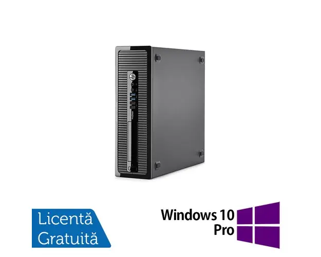 Calculator Sistem PC Refurbished HP 400 G1 SFF, Intel Core i3-4130 3.40GHz, 8GB DDR3, 240GB SSD, DVD-RW + Windows 10 Pro
