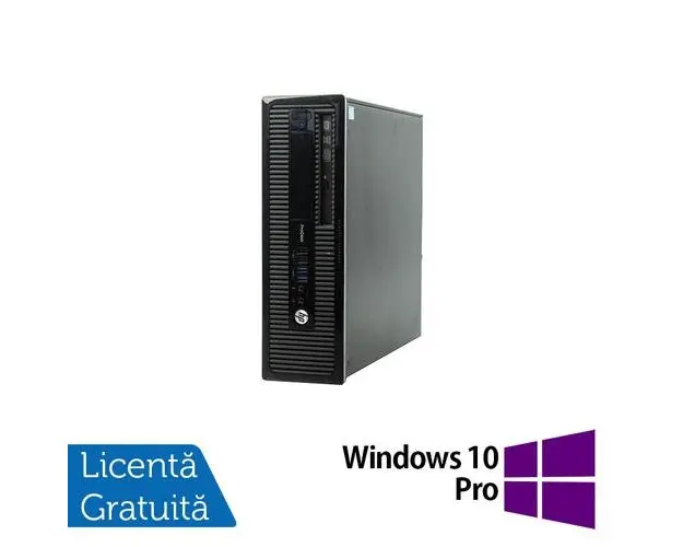Calculator Sistem PC Refurbished HP 400 G1 SFF, Intel Core i3-4130 3.40GHz, 8GB DDR3, 500GB SATA, DVD-RW + Windows 10 Pro