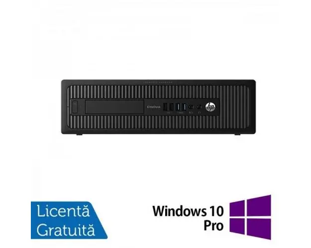 Calculator Sistem PC Refurbished HP Prodesk 600 G1 SFF, Intel Core i3-4130 3.40GHz, 8GB DDR3, 500GB SATA, DVD-RW + Windows 10 Pro