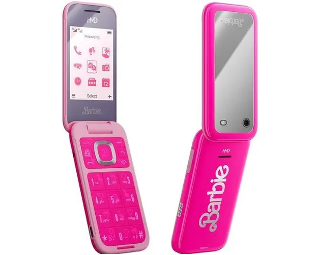 Telefon Mobil HMD Barbie, Ecran 2.8inch, 64MB RAM, 128MB Flash, Camera 0.3 MP, 4G, Dual Sim (Roz)
