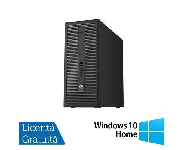 Calculator Sistem PC Refurbished HP Prodesk 600 G1 Tower, Intel Core i3-4130 3.40GHz, 8GB DDR3, 500GB HDD + Windows 10 Home
