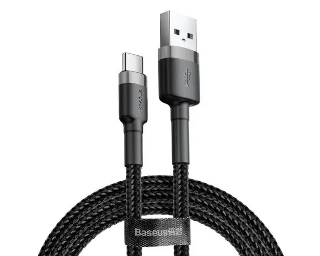Cablu de Date Baseus Cafule CATKLF-AG1, USB la USB Type-C, 0.5 m, 3A, Negru
