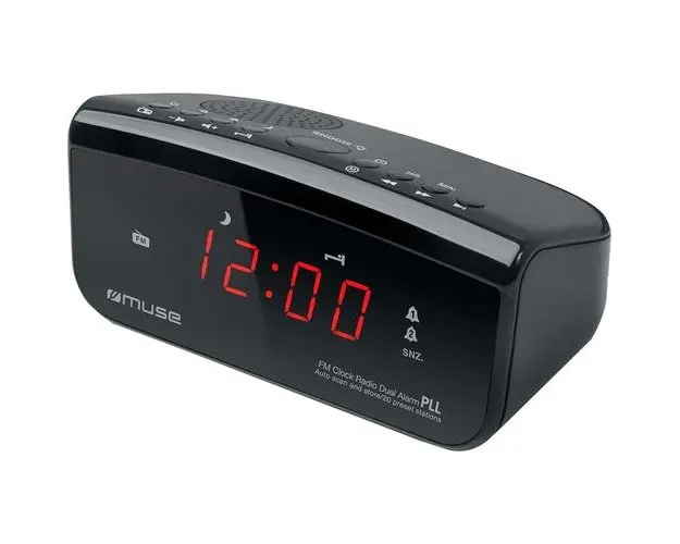 Radio cu ceas Muse M12 CR, Dual Alarm, LED, Digital (Negru)