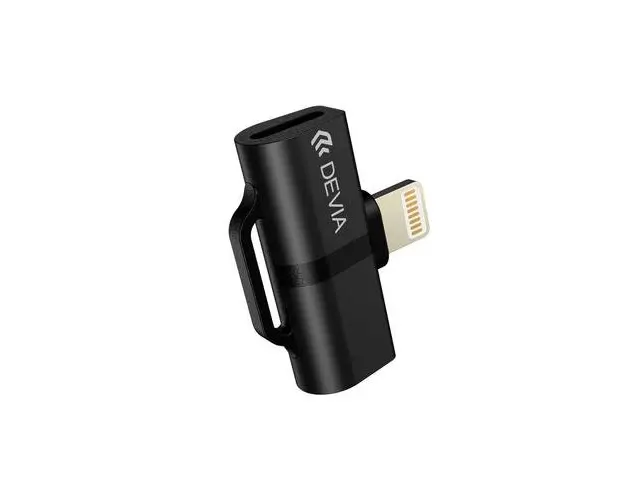 Adaptor Devia Smart Series Lightning la Dual Port Lightning (Negru)