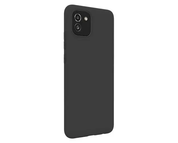 Husa Lemontti Silicon Silky compatibila cu Samsung Galaxy A03 (Negru)