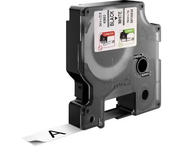 Banda laminata Dymo D1 DY45803, 19mm (Negru/Alb)