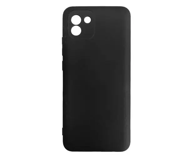 Husa Lemontti Silicon Soft Slim compatibila cu Samsung Galaxy A03, material mat si fin, captusit cu microfibra (Negru)
