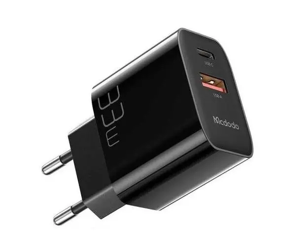 Incarcator retea Mcdodo CH-0921, 1 x USB, 1 x USB-C, PD+QC 33W, Negru
