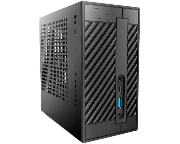 Mini PC Barebone ASRock DeskMini 310 (Socket Intel 1151, fara memorie RAM, fara stocare, M.2 SSD, HDD 2.5 inch, HDMI, DisplayPort, Negru)