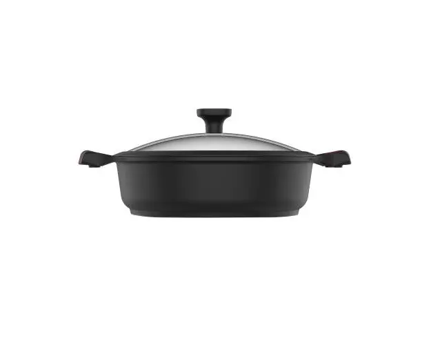 Cratita cu capac Taurus KCK3028LOW Great Moments Premium, 28cm, Aluminiu turnat ,Acoperire antiaderenta in 6 straturi, compatibila cu toate plitele