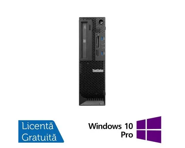 Calculator Sistem PC Refurbished Lenovo ThinkStation E32 SFF, Intel Quad Core i5-4670 3.4 - 3.8GHz, 16GB DDR3, SSD 256GB SATA, Intel Integrated HD Graphics 4600 + Windows 10 Pro