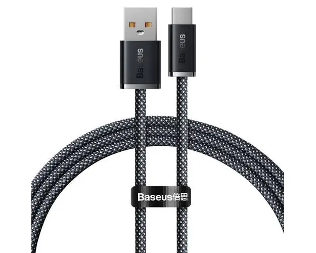 Cablu de date Baseus Dynamic Series CALD000616, USB la USB Type-C, 100W, 1m (Gri)